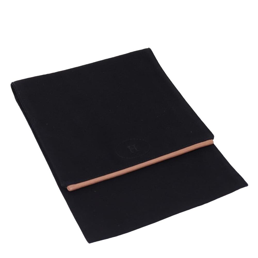 HERMES Shoes Case Hand Bag Canvas Black